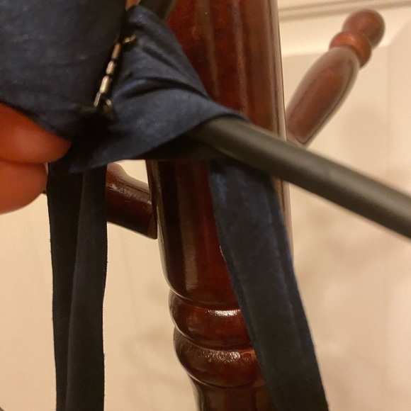 ALFRED SUNG NAVY BLUE HALTER STYLE DRESS MEASUREMENTS PROVIDED. - Picture 6 of 10